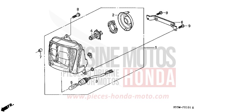 SCHEINWERFER (2) von CB1300 Super Bold'or ABS MOODY BLUE METALLIC (PB296) von 2000